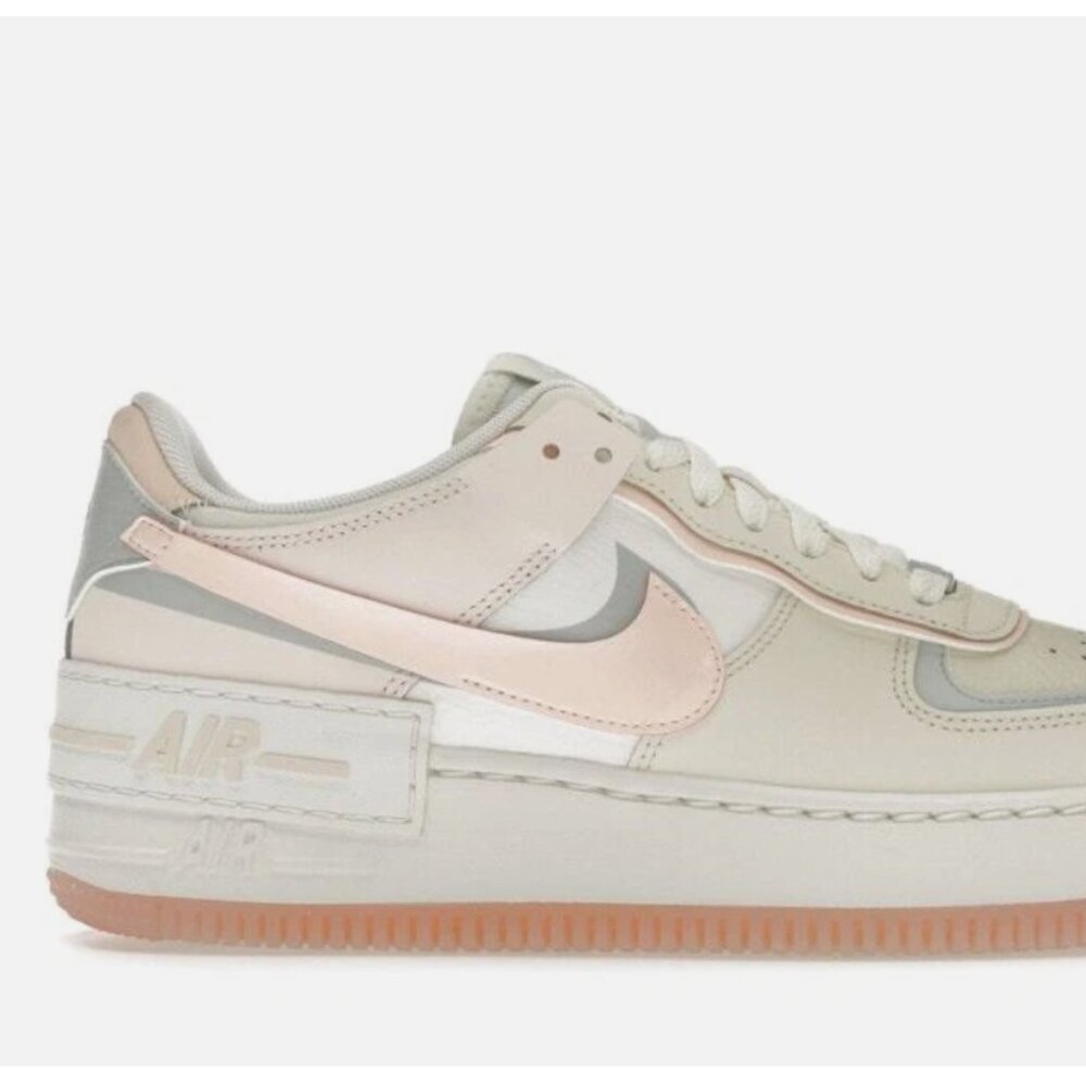Nike Air Force 1 Shadow Women's Shoes Coconut Milk/Light Silver/Sail/Crimson Tin - Picture 2 of 3